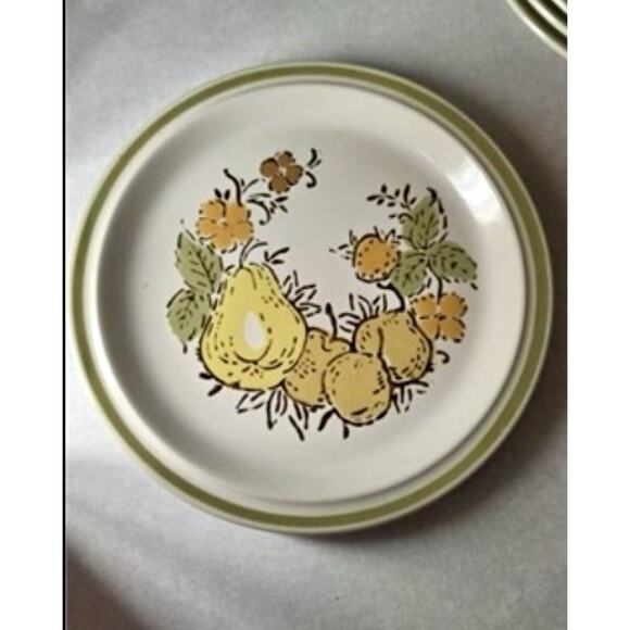 Vintage‎ Harvest Collection Stoneware salad 8” Plates Valley Fruits Japan Set 10 - Picture 1 of 2